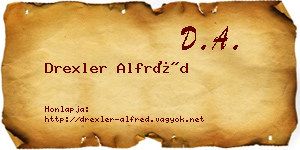 Drexler Alfréd névjegykártya